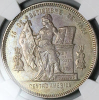1892/0 NGC AU 50 Honduras 1 Peso Overdate Standing Liberty Silver Coin (25042202C)