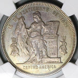 1892/0 NGC AU 50 Honduras 1 Peso Overdate Standing Liberty Silver Coin (25042202C)
