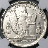1892/0 NGC MS 62 Honduras 1 Peso Overdate Standing Liberty Silver Coin (25061801C)