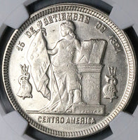 1892/0 NGC MS 62 Honduras 1 Peso Overdate Standing Liberty Silver Coin (25061801C)
