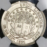 1871 NGC AU Honduras 25 Centavos Tree 50th Anniversary Silver Coin (25101601D)