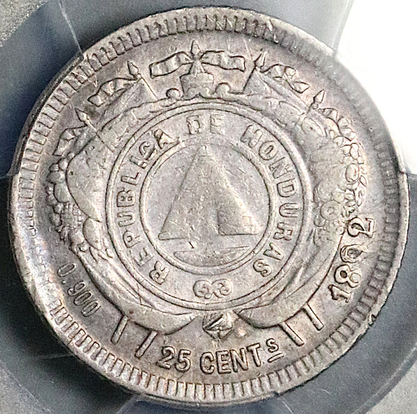 1892/81 PCGS XF 45 Honduras 25 Centavos Standing Liberty Coin POP 1/1 (25100801C)