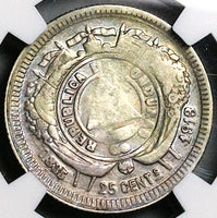 1913/0 NGC XF 40 Honduras 25 Centavos Stg Lib Rare Silver Coin POP 1/0 (25041804C)