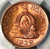1939 PCGS MS 66 RD Honduras 2 Centavos de Lempira Gem RED Coin (26010204C)