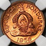 1956 NGC MS 64 RD Honduras 2 Centavos de Lempira Red Coin (24072102C)