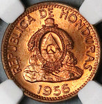 1956 NGC MS 64 RD Honduras 2 Centavos de Lempira Red Coin (24072102C)