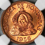 1956 NGC MS 64 RD Honduras 2 Centavos de Lempira Red Coin (24072102C)