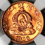 1956 NGC MS 66 RD Honduras 2 Centavos de Lempira Full Red Coin (25041803C)