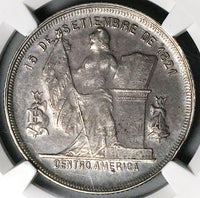 1883-P NGC AU 53 Honduras 50 Centavos Pyramid Rare Silver Coin POP 1/3 (25042003C)