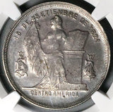 1883-P NGC AU 53 Honduras 50 Centavos Pyramid Rare Silver Coin POP 1/3 (25042003C)