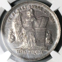 1883-P NGC AU 53 Honduras 50 Centavos Pyramid Rare Silver Coin POP 1/3 (25042003C)