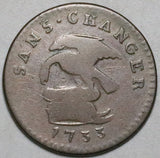 1733 Isle Man Penny Eagle Child 72k Triskelion James Stanley Coin (2601408R)
