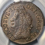 1690 PCGS MS 62 James II Ireland 1/2 Crown May Gun Money Mint State Coin (25111405C)