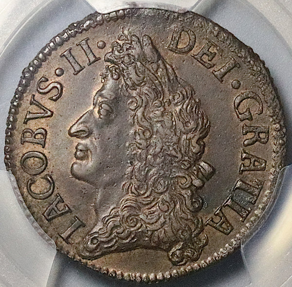 1690 PCGS MS 62 James II Ireland 1/2 Crown May Gun Money Mint State Coin (25111405C)