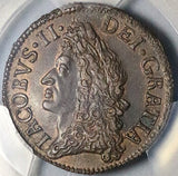 1690 PCGS MS 62 James II Ireland 1/2 Crown May Gun Money Mint State Coin (25111405C)