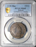 1690 PCGS MS 62 James II Ireland 1/2 Crown May Gun Money Mint State Coin (25111405C)