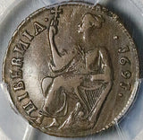 1691 PCGS 35 Ireland Farthing James II Rare Limerick Besieged Irish Rebellion Coin POP 1/0 (25092401C)