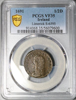 1691 PCGS 35 Ireland Farthing James II Rare Limerick Besieged Irish Rebellion Coin POP 1/0 (25092401C)