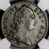 1782 NGC AU 58 George III 1/2 Penny Ireland Harp Colonial Copper Coin (26072104C)
