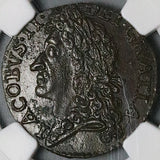 1689 NGC UNC James II Ireland Shilling Nov Gun Money Rebellion Coin POP 1/0 (24032701C)