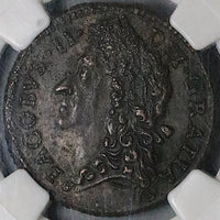 1690 NGC XF 45 James II Ireland Shilling March Gun Money Rebellion Coin (24062304C)