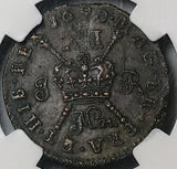 1690 NGC XF 45 James II Ireland Shilling March Gun Money Rebellion Coin (24062304C)