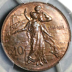 1911 PCGS MS 64 Italy 10 Centesimi Kingdom Anniversary BN Coin (24082402C)