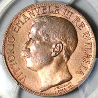 1911 PCGS MS 64 Italy 10 Centesimi Kingdom Anniversary RB Coin (23090401C)