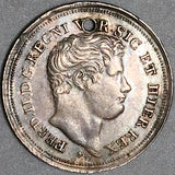 1838 Naples Sicily 5 Grana AU Italy State Silver Scarce Coin (23091402R)