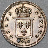 1838 Naples Sicily 5 Grana AU Italy State Silver Scarce Coin (23091402R)