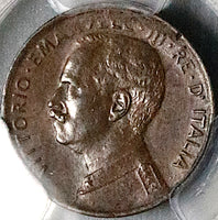 1911 PCGS MS 63 Italy 1 Centesimo Woman Ship Rare Key Coin POP 2/0 (25100701C)