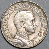 1912 Italy 1 Lira AU Horses Chariot Quadriga Rome Mint Silver Coin (24090603R)