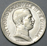 1917 Italy 1 Lira VF Horses Chariot Quadriga Rome Mint Silver Coin (24052806R)