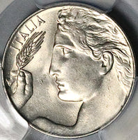 1921 PCGS MS 63 Italy 20 Centesimi Flying Woman Mint State Rome Coin (25091002C)