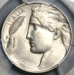 1922 PCGS MS 62 Italy 20 Centesimi Flying Woman Mint State Last Year Coin (24071801C)