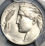 1922 PCGS MS 62 Italy 20 Centesimi Flying Woman Mint State Last Year Coin (24071801C)