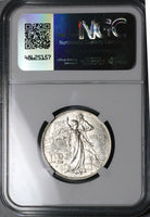 1911 PCGS AU 58 Italy 2 Lire Kingdom Anniversary Silver Coin (24120603C)