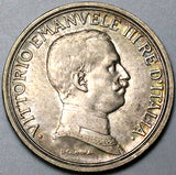 1916 Italy 2 Lire UNC Horses Chariot Quadriga Silver Coin (24060103R)