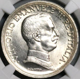 1916 NGC MS 63+ Italy 2 Lire Horses Chariot Silver Mint State Coin (24051404C)