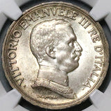 1917 NGC MS 63 Italy 2 Lire Horses Chariot Mint State Key Silver Coin (25120601C