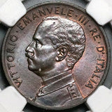 1908 NGC MS 64 Italy 5 Centesimi Woman Ship Rare Key Coin POP 2/1 (24112202C)