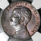 1908 NGC MS 64 Italy 5 Centesimi Woman Ship Rare Key Coin POP 2/1 (24112202C)
