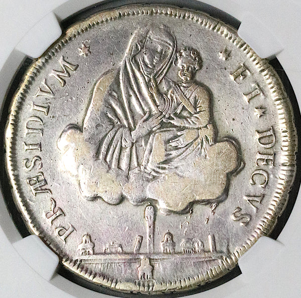 1797 NGC VF Bologna 10 Paoli Scudo Christ Madonna Papal City State Italy Silver Coin (23062405C)