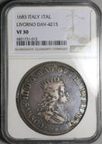 1683 NGC VF 30 Livorno Tallero Tollero Cosimo Medici Tuscany Crown Coin POP 1/0 (24031101D)