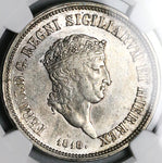 1818 NGC MS 61 Naples 120 Grana Small Head Ferdinand I Italy Silver Coin POP 1/4 (24092901D)