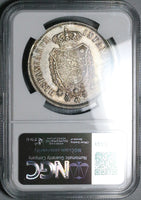 1818 NGC MS 61 Naples 120 Grana Small Head Ferdinand I Italy Silver Coin POP 1/4 (24092901D)