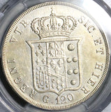 1843 PCGS AU 50 Naples Sicily 120 Grana Ferdinand II Italy State Coin (25042801D)