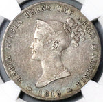 1815 NGC F 15 Parma 5 Lire Italy State Marie Louise Napoleon Wife Silver Crown Coin (24102203C)