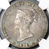 1815 NGC F 15 Parma 5 Lire Italy State Marie Louise Napoleon Wife Silver Crown Coin (24102203C)