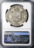 1815 NGC F 15 Parma 5 Lire Italy State Marie Louise Napoleon Wife Silver Crown Coin (24102203C)